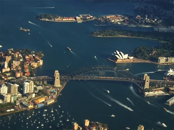 Framed Print : Sydney Harbour from the air