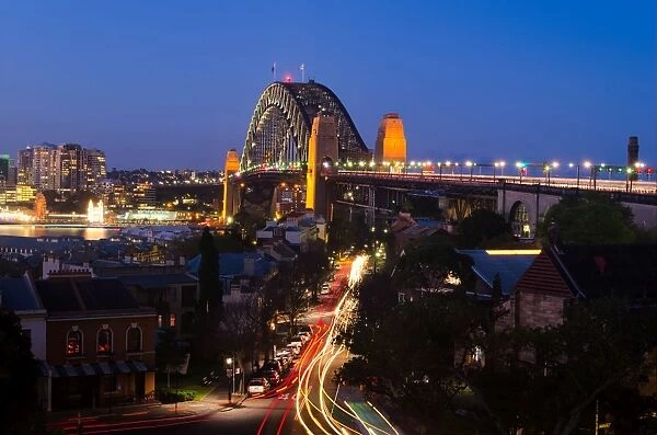 Sydney Harbour Bridge and Sydney skyline viewed from Observatory Hill