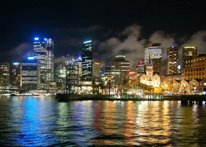 Framed Print : Sydney Harbour at night - Circular Quay Framed Print : Sydney Harbour at night - Circular Quay