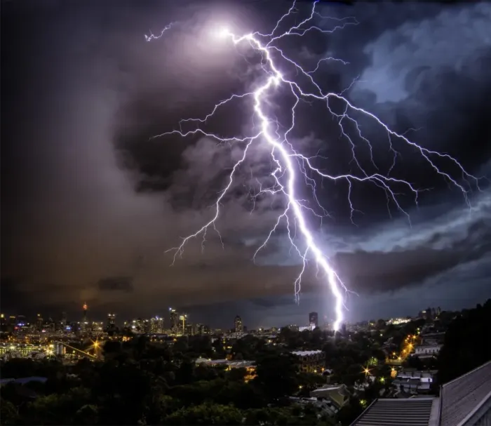 Framed Print : Sydney Summer Lightning Strike