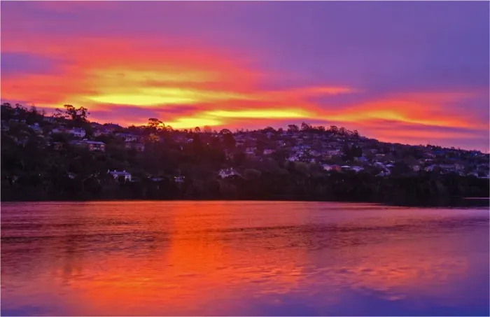 Framed Print : Tamar river sunset, Launceston, Tasmania, Australia Framed Print : Tamar river sunset, Launceston, Tasmania, Australia