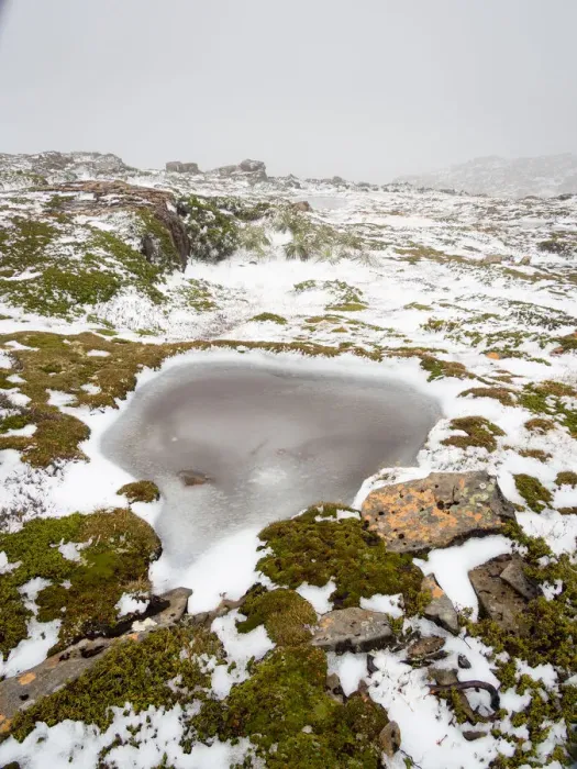 Framed Print : Tarn beginning to freeze Framed Print : Tarn beginning to freeze