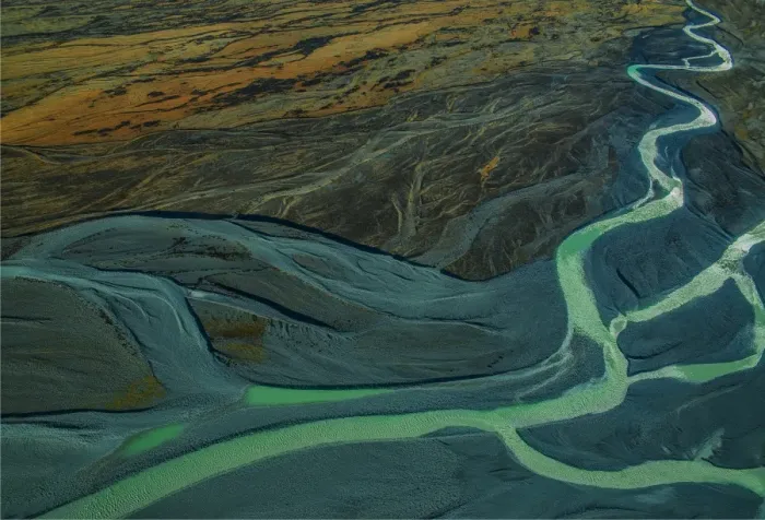 Framed Print : Tasman Glacial river Aerial View Framed Print : Tasman Glacial river Aerial View