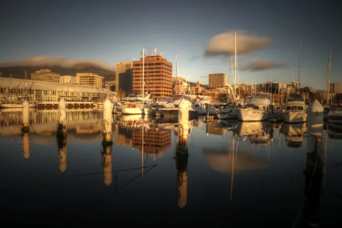 Framed Print : Tasmania Hobart harbour sunrise Framed Print : Tasmania Hobart harbour sunrise