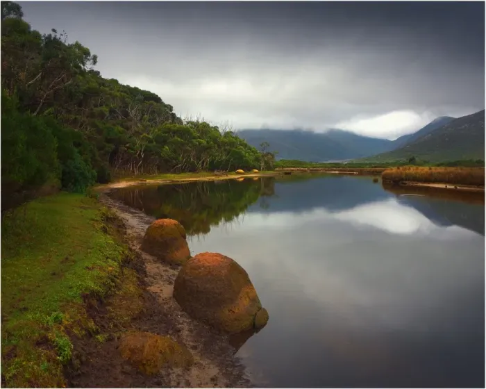 Framed Print : Tidal river estuary, Wilsons Promontory national park, Victoria, Australia Framed Print : Tidal river estuary, Wilsons Promontory national park, Victoria, Australia