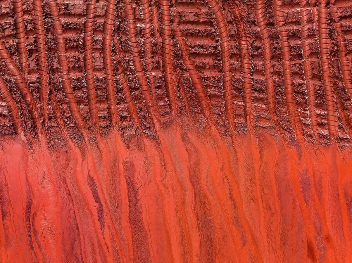 Framed Print : Tire tracks in the tailing pond of an aluminium mine photographed from a drone point of view, Queensland, Australia Framed Print : Tire tracks in the tailing pond of an aluminium mine photographed from a drone point of view, Queensland, Australia
