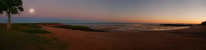 Framed Print : Town beach panorama Broome