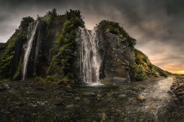 Trident Falls near Franz Josef Glacier, New Zealand