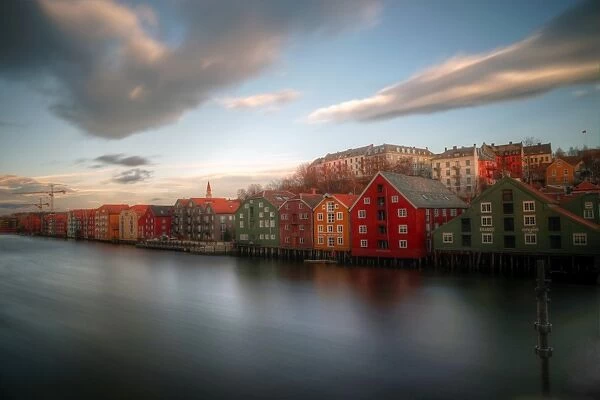Trondheim colourful waterfront houses