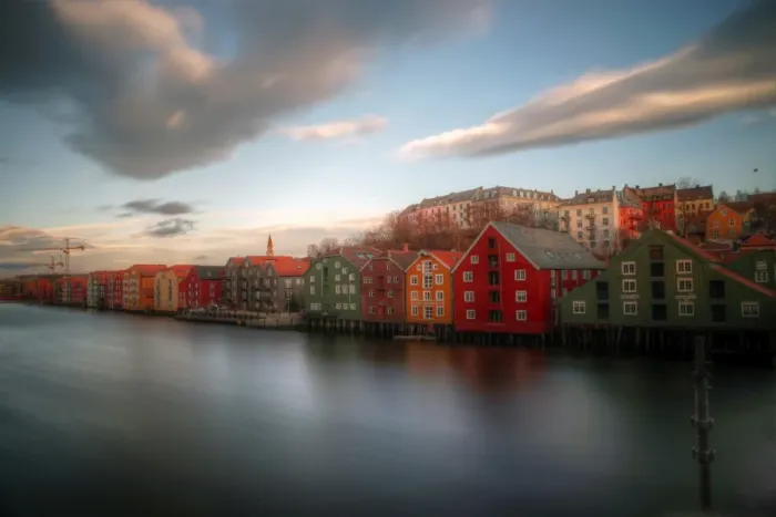 Framed Print : Trondheim colourful waterfront houses Framed Print : Trondheim colourful waterfront houses