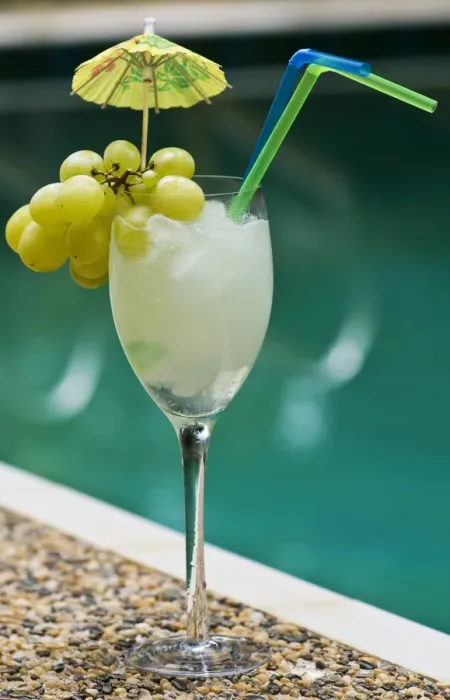 Framed Print : Tropical drink in glass