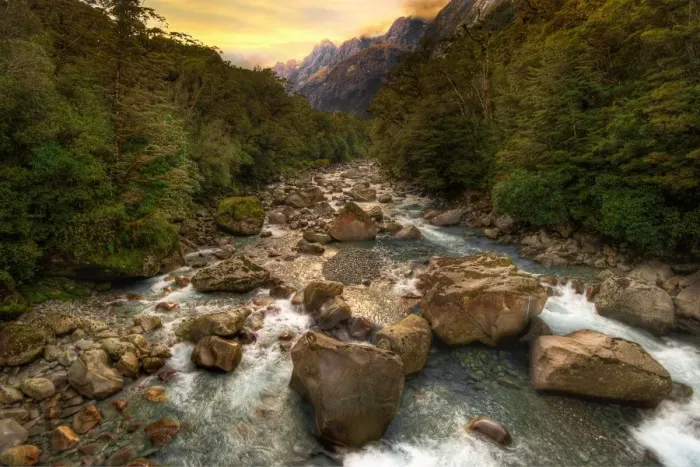 Framed Print : Tutoko Valley, Fiordland National Park, South Island, New Zealand Framed Print : Tutoko Valley, Fiordland National Park, South Island, New Zealand