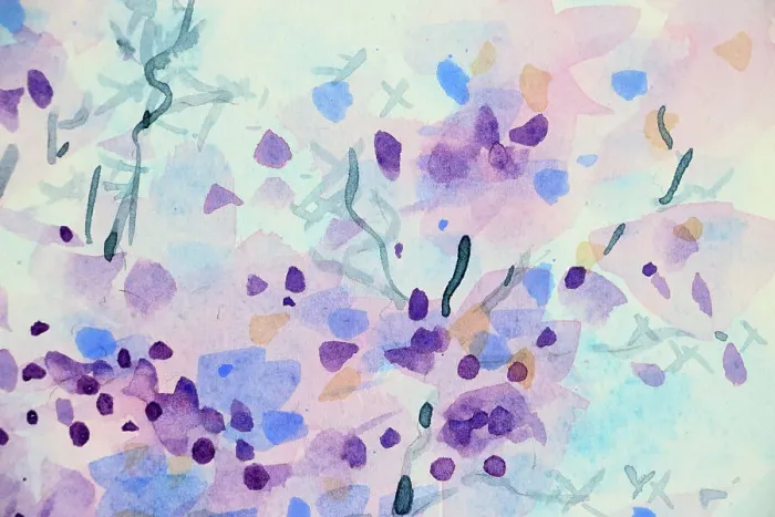 Framed Print : Twigs and Flowers Jacaranda Tree Watercolor Painting Detail Framed Print : Twigs and Flowers Jacaranda Tree Watercolor Painting Detail