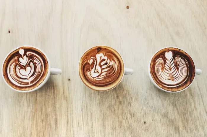 Framed Print : Three types of latte art Framed Print : Three types of latte art