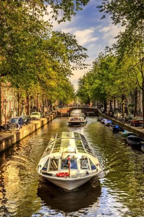 Framed Print : Typical houses along the canals, Amsterdam