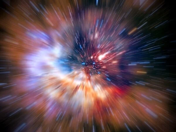 Universe big bang with zoom effect applied