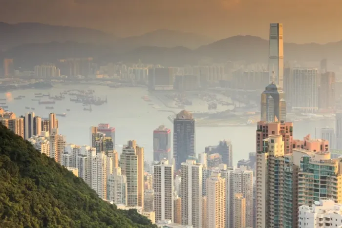 Framed Print : Victoria harbor, Hong Kong