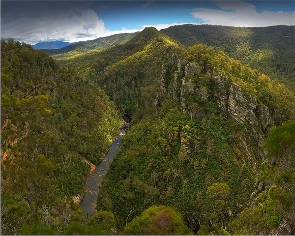 A view to the Alum cliffs near mole Creek in central Tasmania