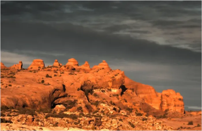 Framed Print : A view of Arches National Park, which is situated in the South-western region of the United States, in the state of Utah