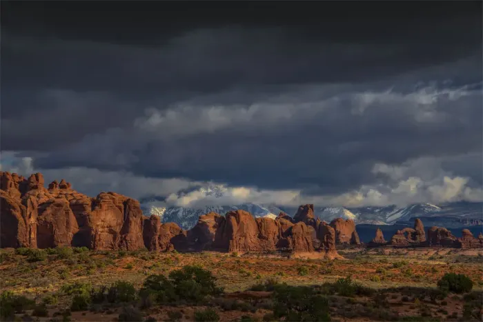 Framed Print : A view of Arches National Park, which is situated in the South-western region of the United States, in the state of Utah
