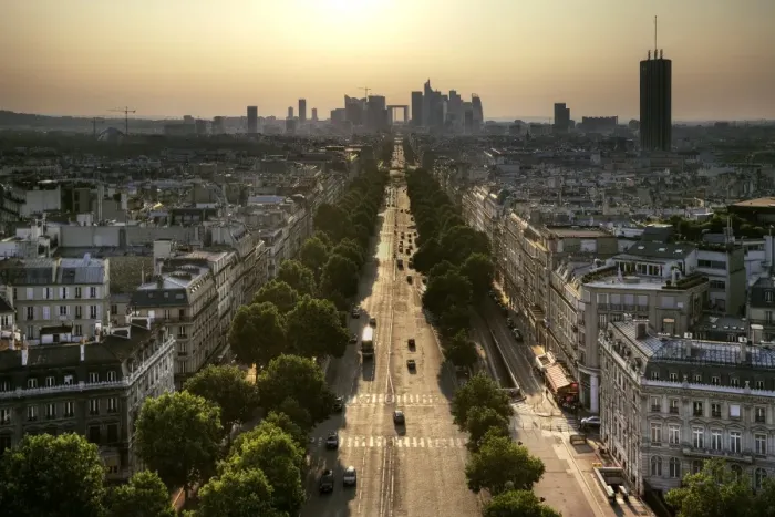 Framed Print : View of Avenue de la Grande ArmA e And La DA fense, Paris, France