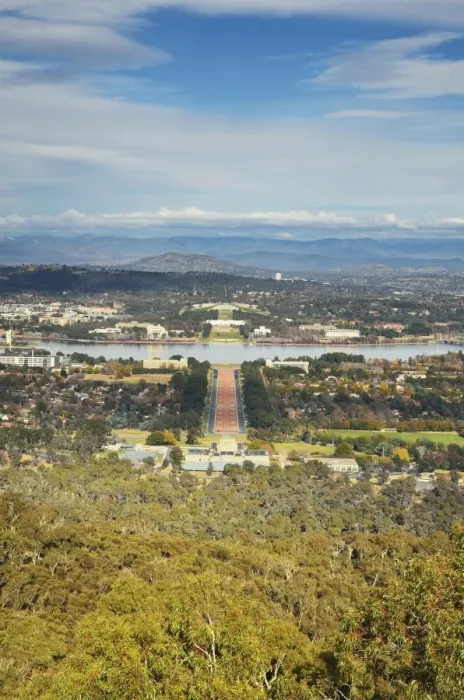 Framed Print : View of Canberra and Lake Burley Griffin