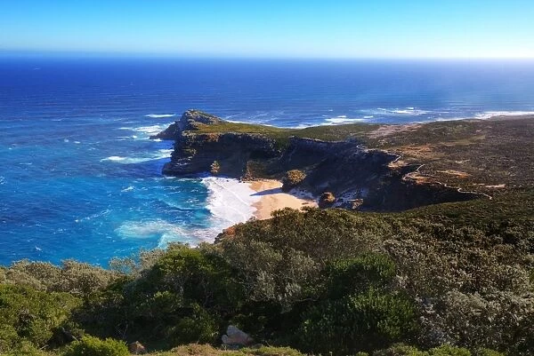 View of the Cape of Good Hope From the Coastal Cliffs Above Cape Point Overlooking Dias Beach, Cape Peninsula, South Africa