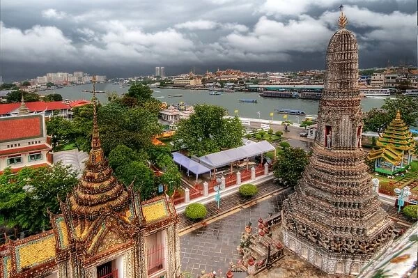 View of the Chao Phraya River And Wat Arun, Bangkok, Thailand