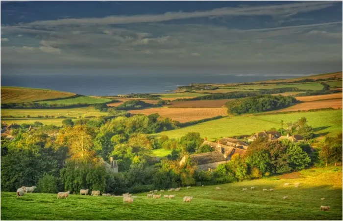 Framed Print : A view of the coastline at Kimmeridge bay, Jurassic coastline of Dorset, south west England