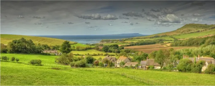 Framed Print : A view of the coastline at Kimmeridge bay, Jurassic coastline of Dorset, south west England