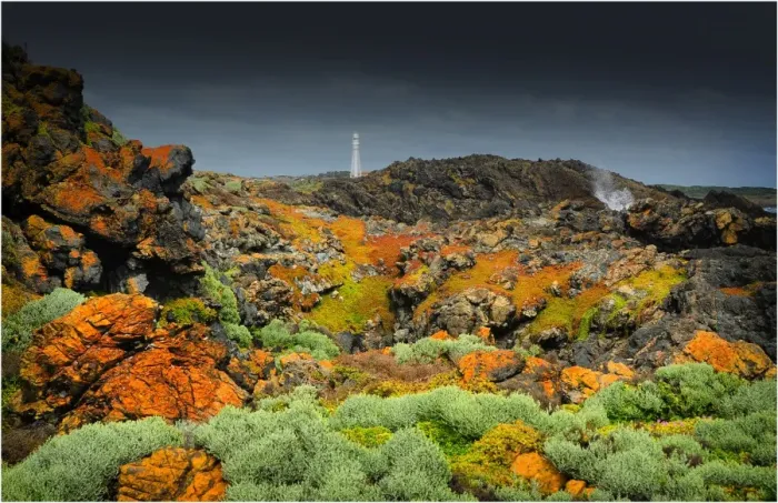 Framed Print : View to Currie lighthouse, King Island, Bass Strait, Tasmania, Australia Framed Print : View to Currie lighthouse, King Island, Bass Strait, Tasmania, Australia