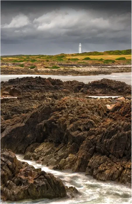 Framed Print : A view to the Currie Lighthouse on King Island Tasmania