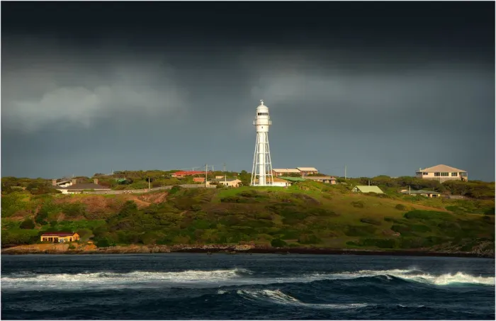 Framed Print : A view to the Currie Lighthouse on King Island Tasmania