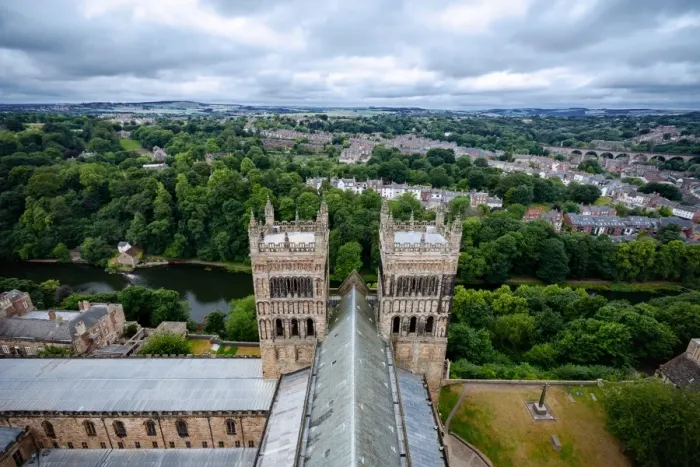 Framed Print : View of Durham and River Wear From Durham Cathedral, North East England, United Kingdom