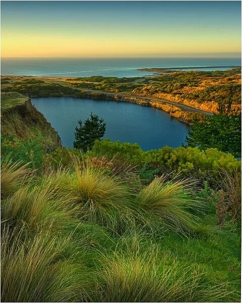 View to the flooded Scheelite mine, Grassy, King Island, Bass Strait, Tasmania