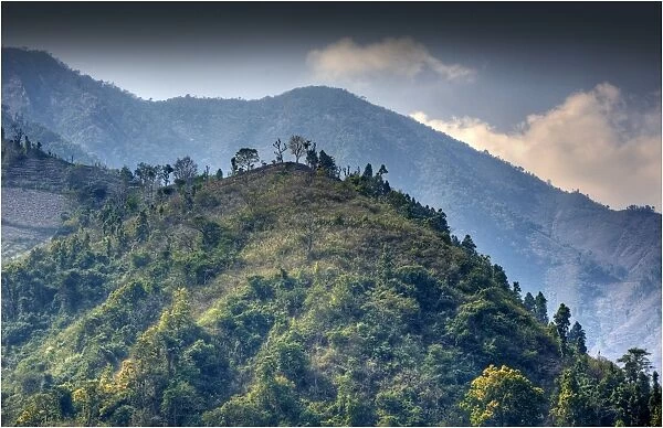 A view to the foothills around the town of Bandipur, Nepal