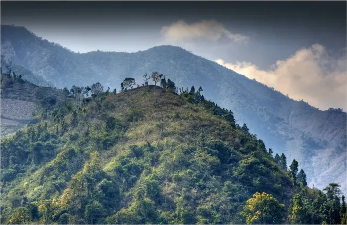 Framed Print : A view to the foothills around the town of Bandipur, Nepal Framed Print : A view to the foothills around the town of Bandipur, Nepal