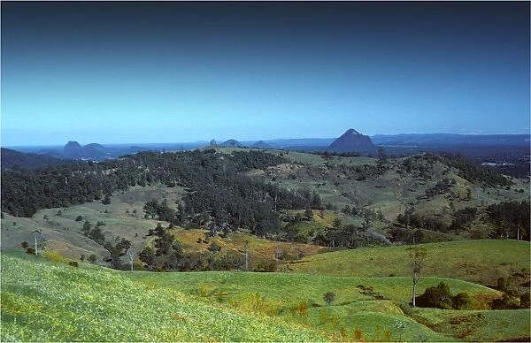 A view to the Glass house mountains, south east Queensland, Australia