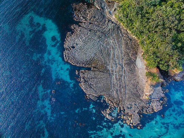 Top view of Goat Island, New Zealand