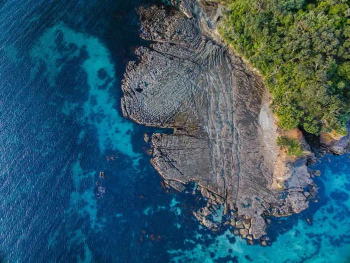 Framed Print : Top view of Goat Island, New Zealand