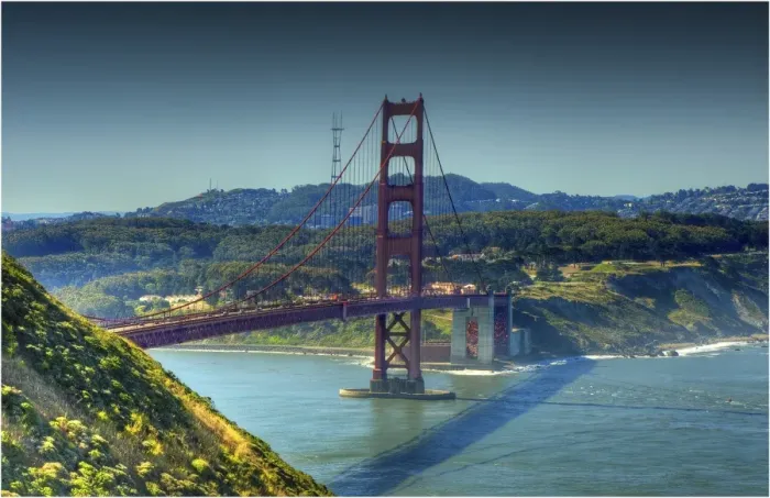 Framed Print : A view of Golden gate Bridge, San Francisco, California