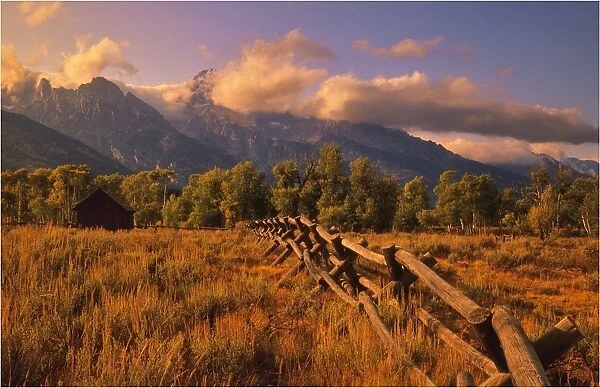 A view to the Grand Tetons in autumn, Wyoming, USA