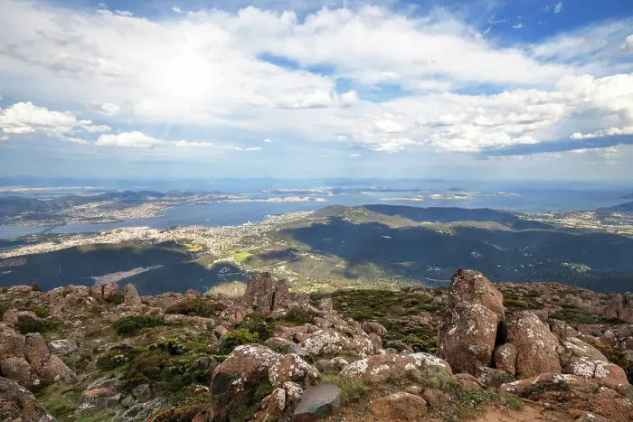 Framed Print : View of Greater Hobart Area From Mount Wellington, Southeast Coastal Region of Tasmania, Australia
