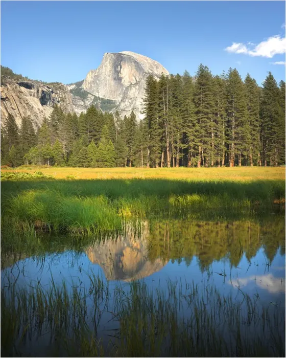 Framed Print : A view to half dome in Yosemite national park, California