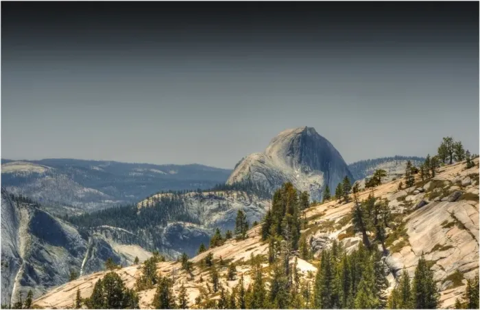 Framed Print : A view to half dome in Yosemite national park, California Framed Print : A view to half dome in Yosemite national park, California