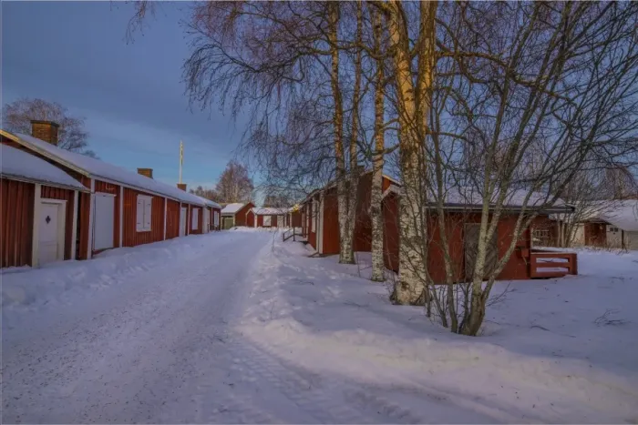 Framed Print : A view of the historic village of old Lulea, Lapland, Sweden
