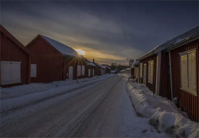 Framed Print : A view of the historic village of old Lulea, Lapland, Sweden