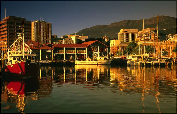 A view of the Hobart waterfront, southern Tasmania