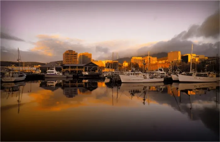 Framed Print : A view of the Hobart waterfront, southern Tasmania Framed Print : A view of the Hobart waterfront, southern Tasmania