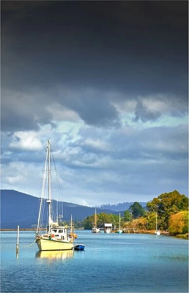 A view of the Huon river in southern Tasmania